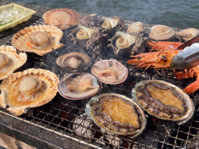 【事前予約｜締め切り５/2●14時まで】GW限定　浜焼きBBQセット＋活あわび2個※送料込み（約2.3人前）到着日選択　5/2.3.4.5のみ｜他商品同梱不可